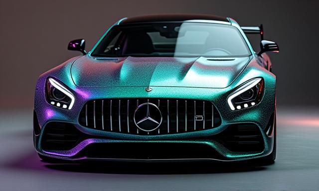 ヒスイチューニングによる見事なカメレオンラッピングのメルセデス・ベンツ